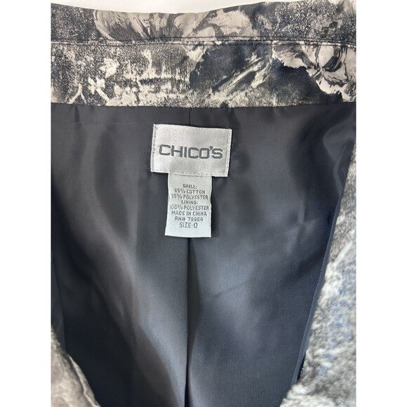 Chico’s Women Jacket Lined Snap Front Black And Beige Size 0 - Picture 5 of 7